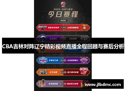 CBA吉林对阵辽宁精彩视频直播全程回顾与赛后分析
